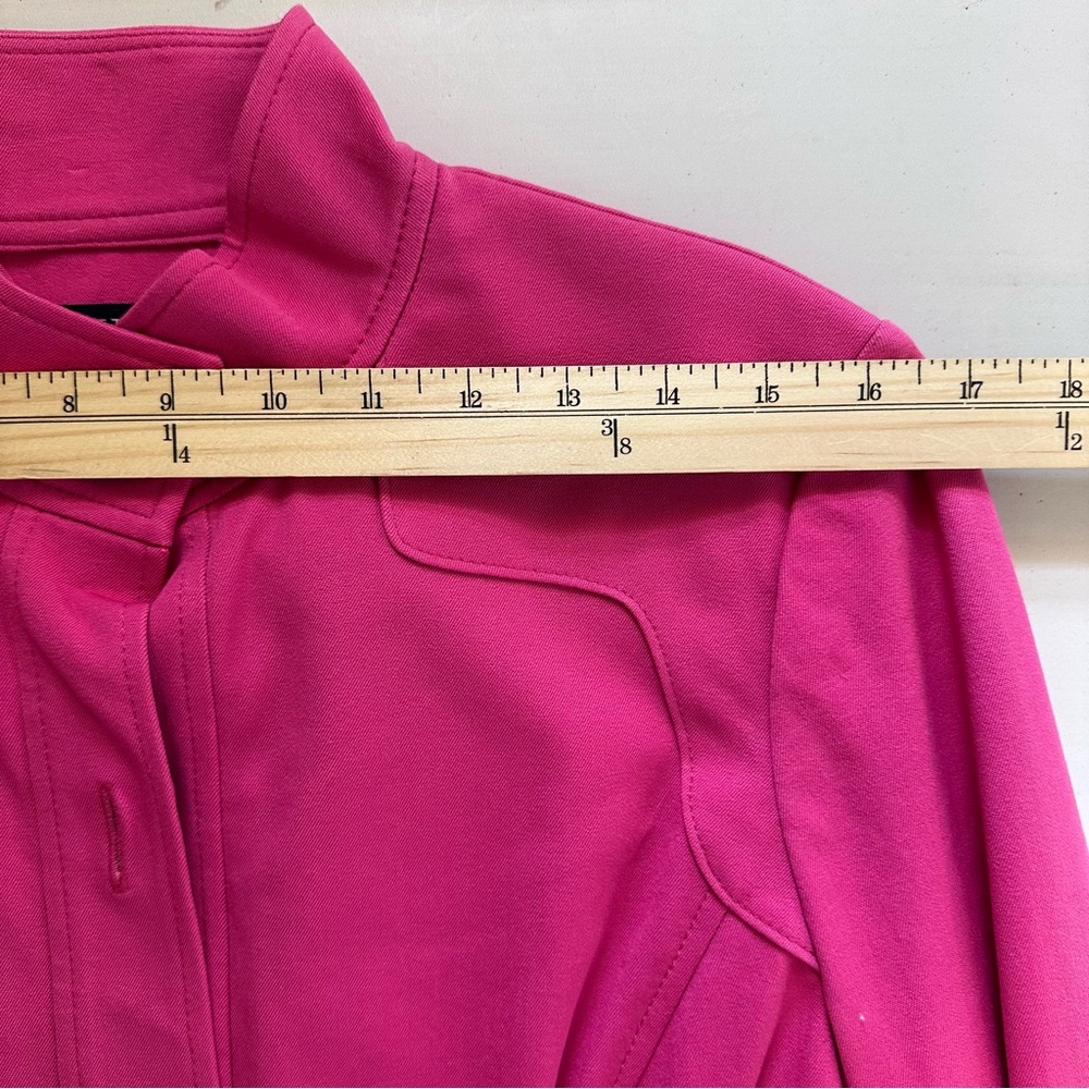JONES NEW YORK SIGNATURE STRETCH Vibrant Pink Jacket Sz M Stand Collar - Picture 8 of 14